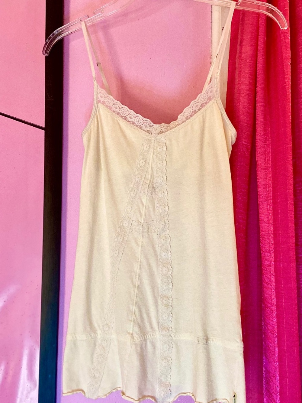 Vintage Hollister Tank Top Lace Detail Feminine Ruffle y2k Women’s Small - Picture 5 of 5